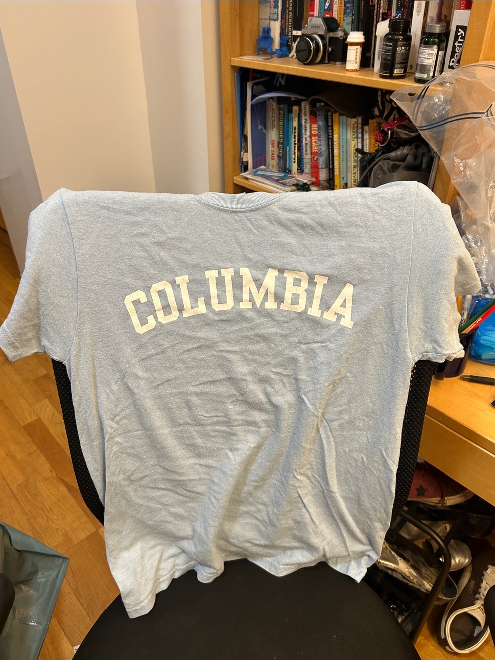 Columbia University Light Blue Short Sleeve Tee with White Columbia Arch Logo